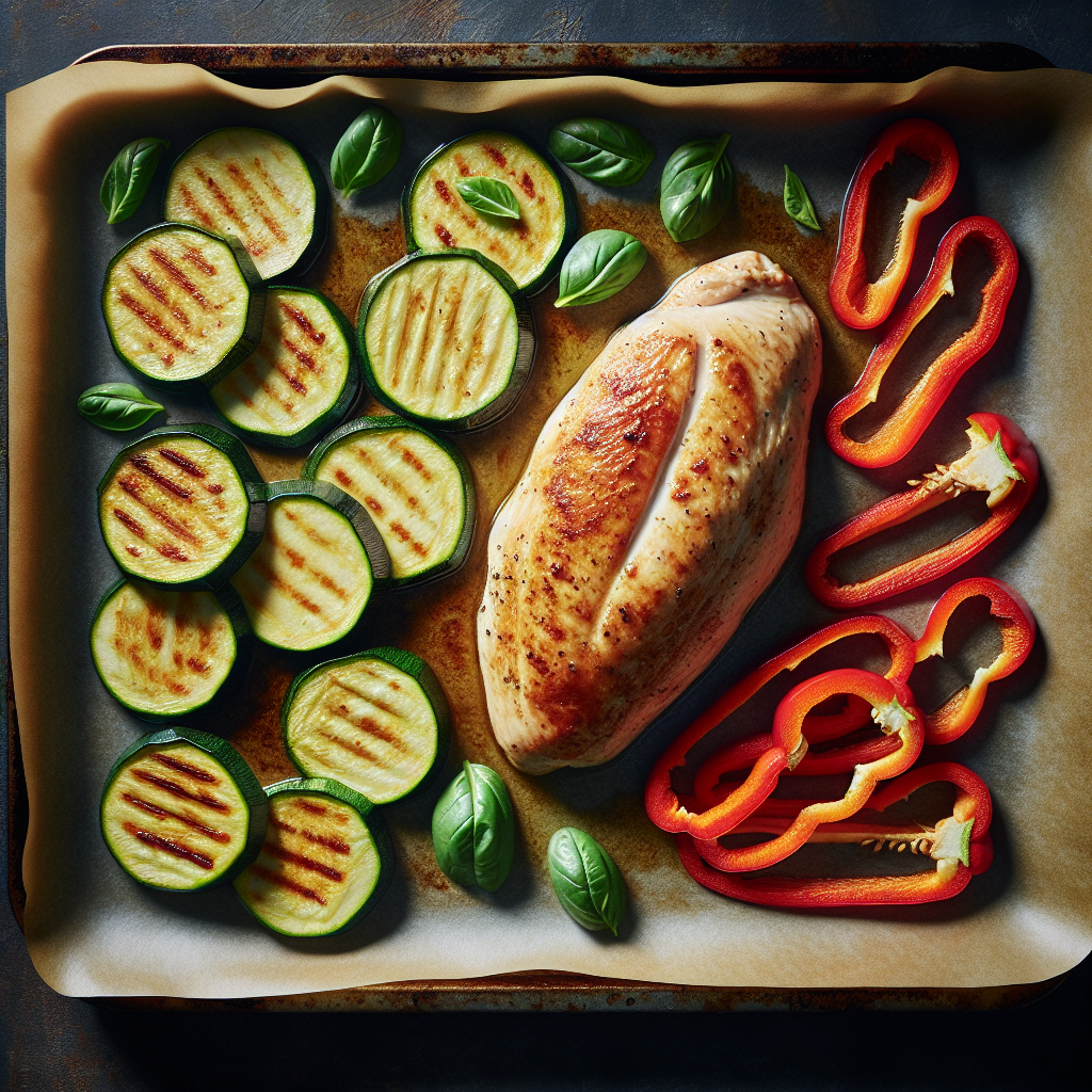 Pečena piletina sa tikvicom i paprikom