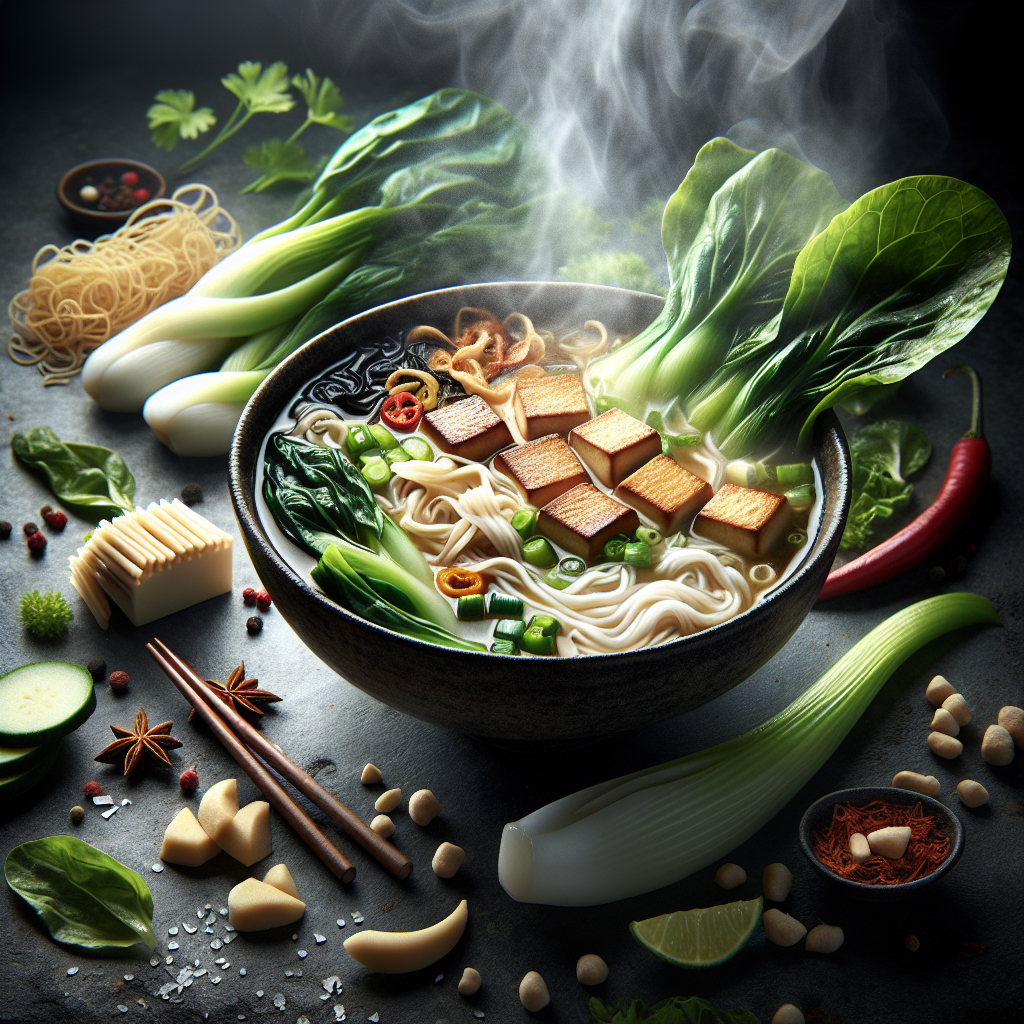 Azijska supa sa tofuom i rižinim rezancima