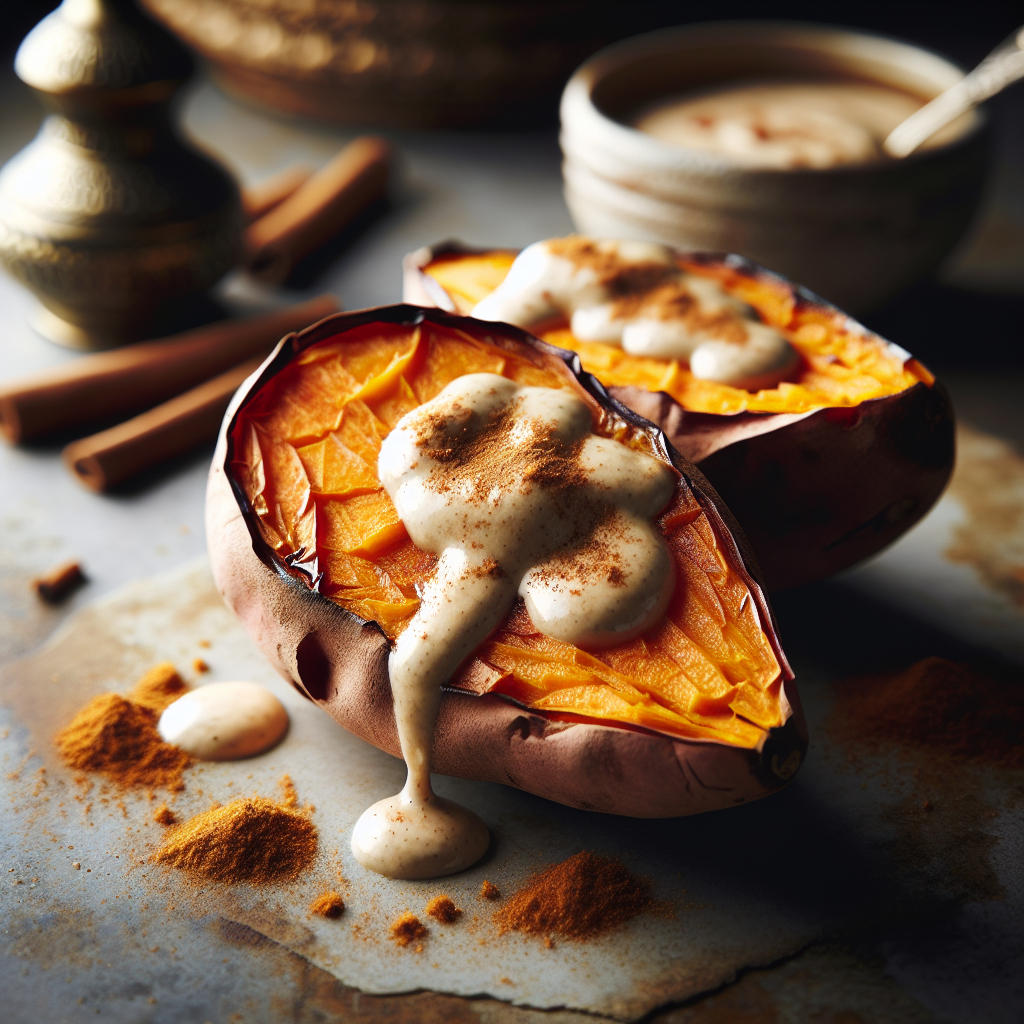 Pečeni slatki krompir sa tahini sosom