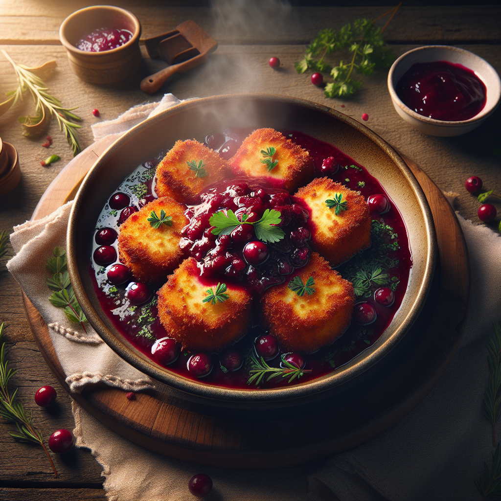 Pohovani sir u umaku od brusnica