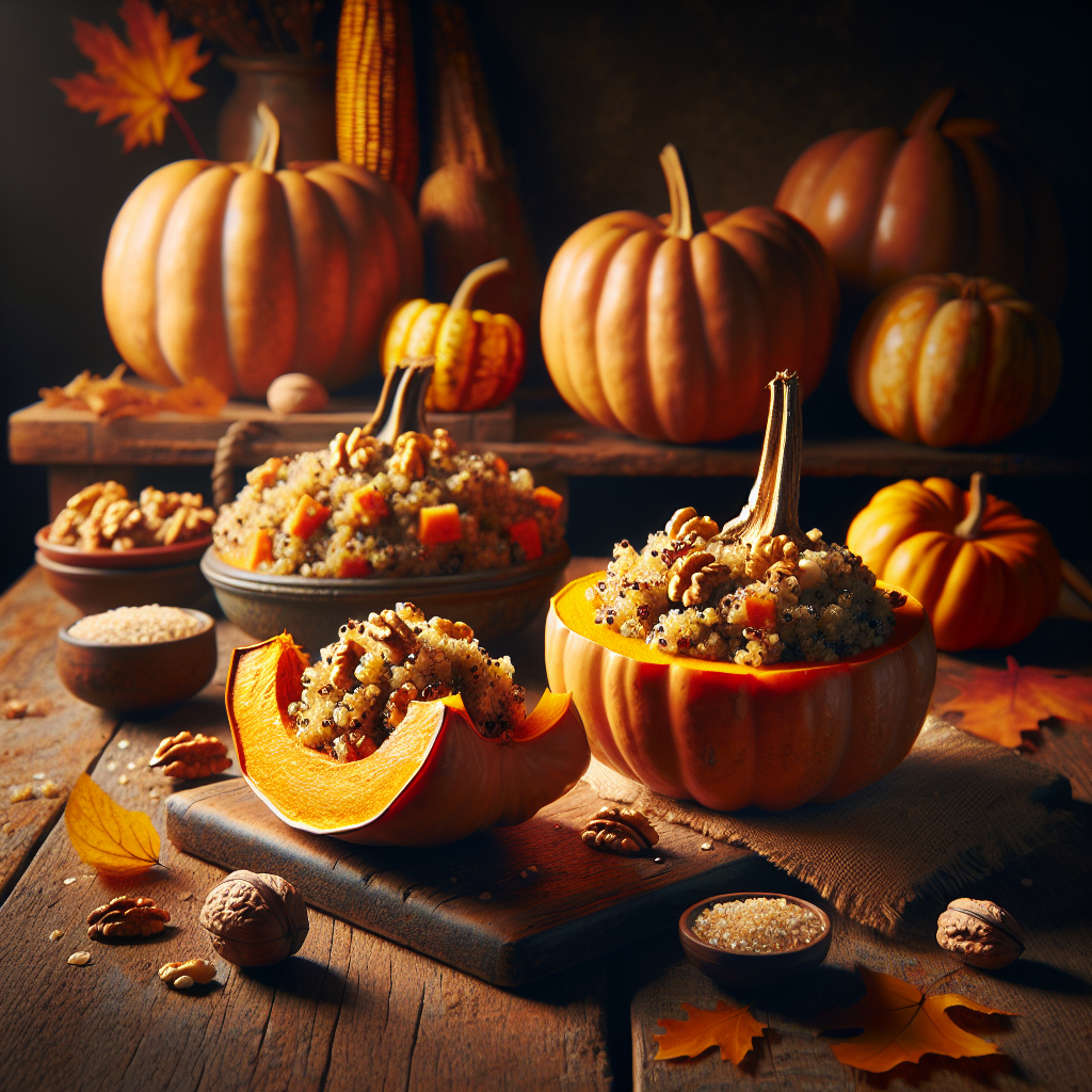 Zapečena tikva punjenja kinoom